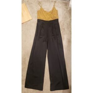 Shabby Chic New NWT Black & Golden Shimmer Top Jumpsuit Women Size 12